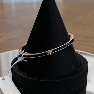 Tory Burch Gold and Black Enamel Bangle Bracelet